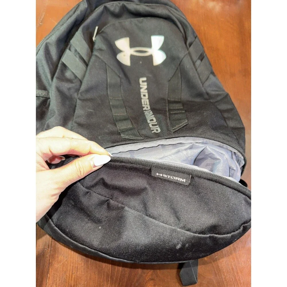 Under Armour Hustle 5.0 Backpack Black/Silver Storm Laptop Bag